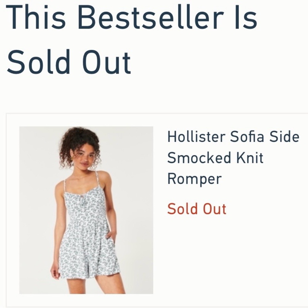 Hollister White/blue dress/romper Has liner with built in shorts/not see-thru! - Picture 4 of 4